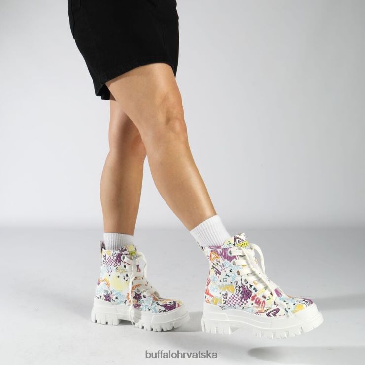 bijeli grafit Buffalo aspha lace up hi ankle-boot vegan |čizme TDD6T375